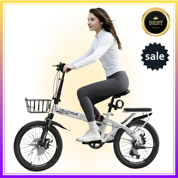 벨로티크 접이식 미니벨로 자전거 20인치 7단 가벼운 완제품, 1개, 136cm, 16인치 블라썸핑크 1단