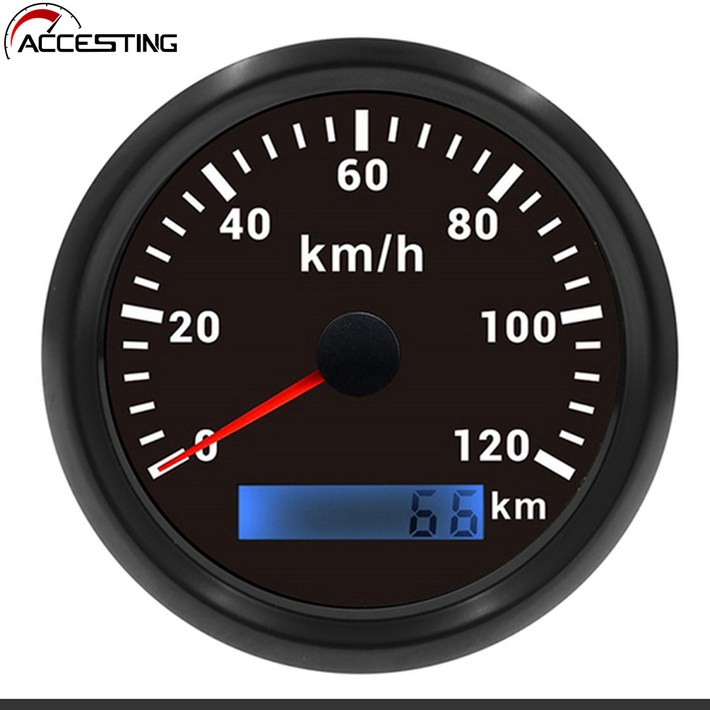 GPS 속도계 오토바이 보트 자동차 마린 7 색 백라이트, 센서, 85mm, 120 km/h,