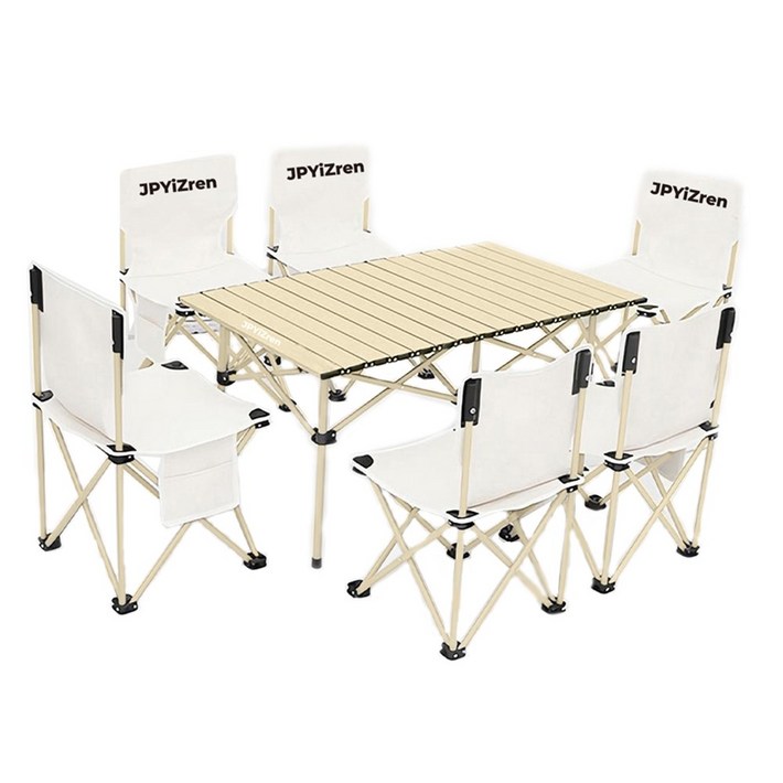 아웃도어 테이블 의자 세트 초경량 접이식 폴딩 캠핑 테이블, 화이트