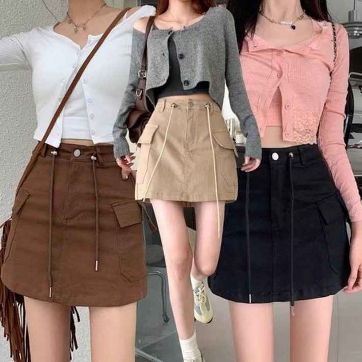스커트 치마 스트릿 카고 주머니 포켓 여성