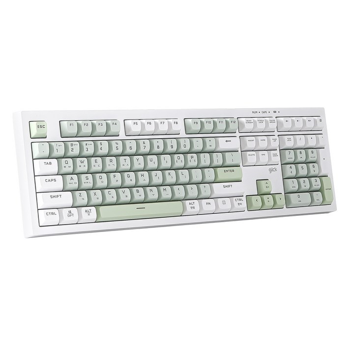 지클릭커 오피스프로 WK50 사일런스 M RGB 무소음 방수 무선 블루투스 키보드 Poker 108키, 제조사축, WK50, Greenwich RC2