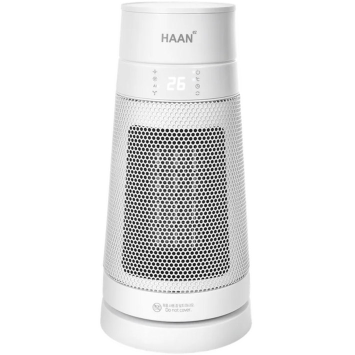 한경희 미니 PTC 온풍기 AI온도조절 절전형 전기 히터 리모컨형, 화이트