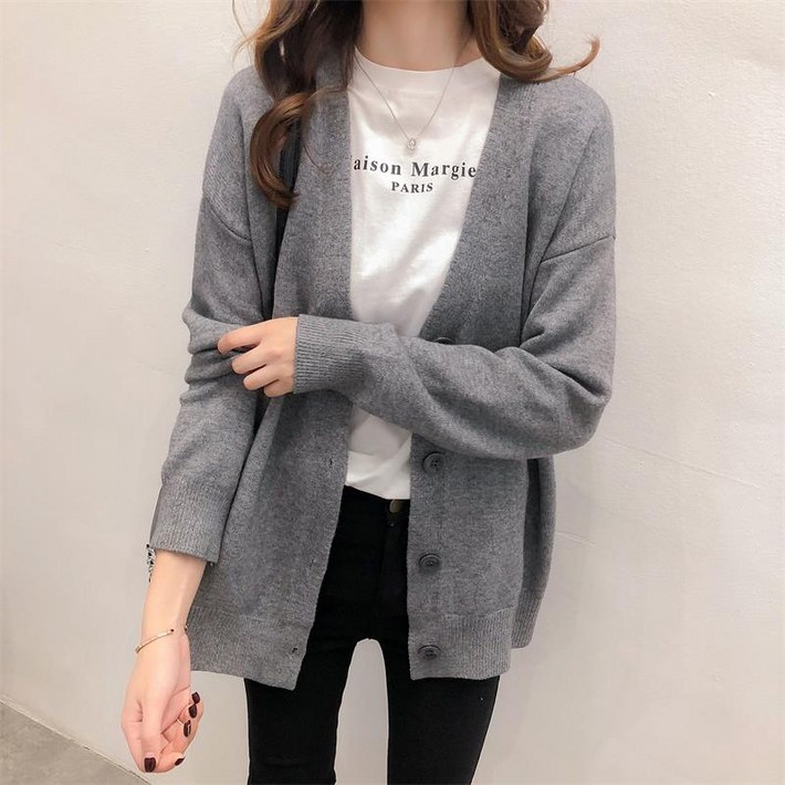 프리티글라라 여성 니트 가디건  v넥 데일리 카디건 g106