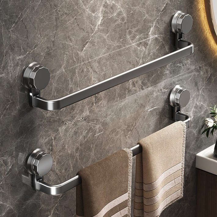 홈잇 욕실 수건걸이 2세대 간편부착 무타공, 2개, 그레이