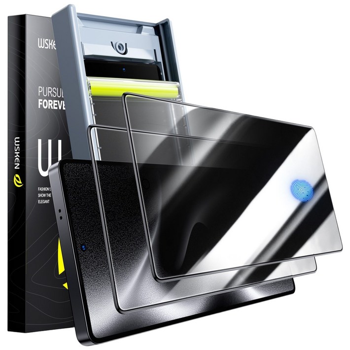 WSKEN 사생활보호 지문방지필름 Easy 자동부착, 2개