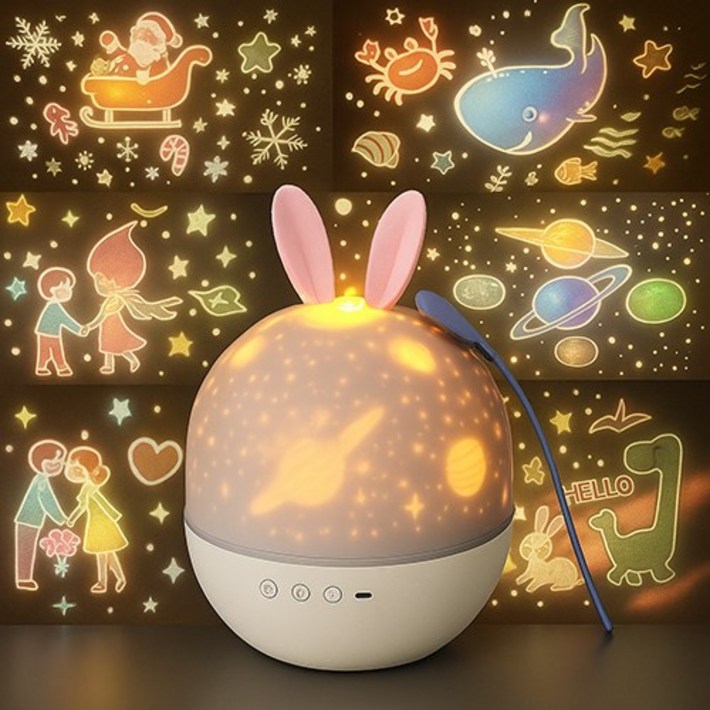 샤인램 오르골 취침등 led cute elf 스탠드 침실 미러볼 유아 아이 수면등 수유 무드등 조명 생일 홈파티 크리스마스 선물, 화이트