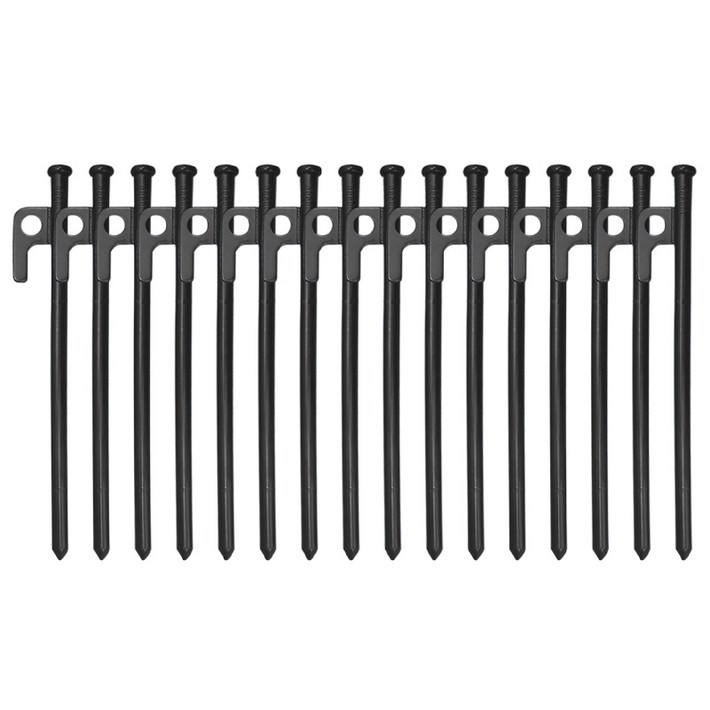 MOON LENCE 단조팩 고강도 타프팩 텐트 못 타프 못 캠핑 용품 캠핑 타프 텐트 부품 세 가지 길이 옵션 고강도강 경토 모래흙 풀밭 전지형적용 자체 수납 가방, 16개