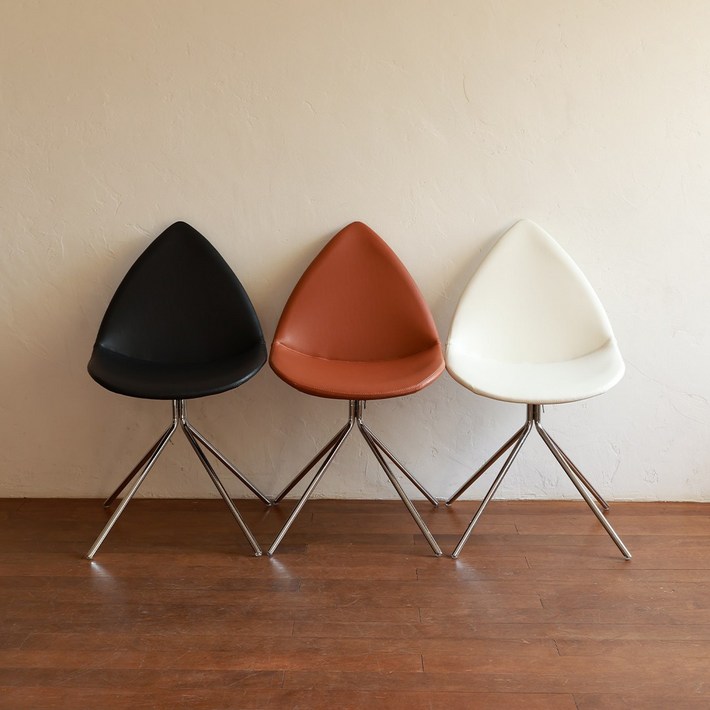 센소 프리미엄 홈 인테리어 오타와 가죽 쿠션 원목 디자인 카페 미드센츄리 식탁 의자, 화이트, 1개