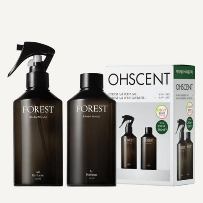 국내배송 오센트 에어퍼퓸 250ml 리필 기획 2종 중 택 1 포레스트러브 국내배송 오센트 에어퍼퓸 250ml 리필 기획 2종 중 택 1 포레스트러브