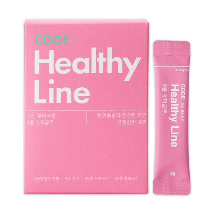 바이알코드 헬씨라인 강아지 고양이 유산균 항비만 장건강 체중 피부관리 프로바이오틱스, 1세트, 장건강유산균, 30회분