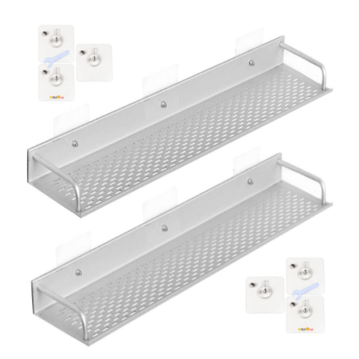 또사자 접착식 알루미늄 욕실 일자선반 2p, 50cm선반 x 2p