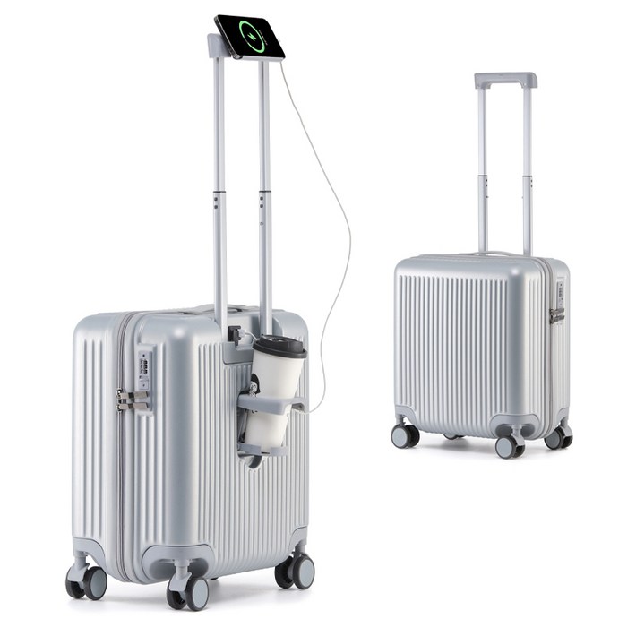 YANGTA 3년무상AS 기내용 미니 캐리어 18인치 USB 충전포트 핸드폰 거치대 컵홀더 다양한 컬러 가능