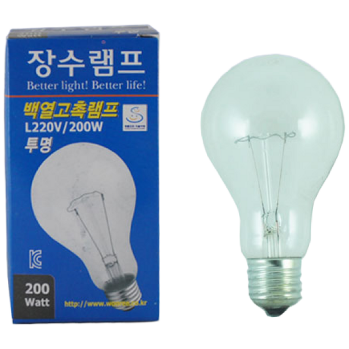 장수 백열 고촉 전구 200W 25개 1박스 E26, 25개