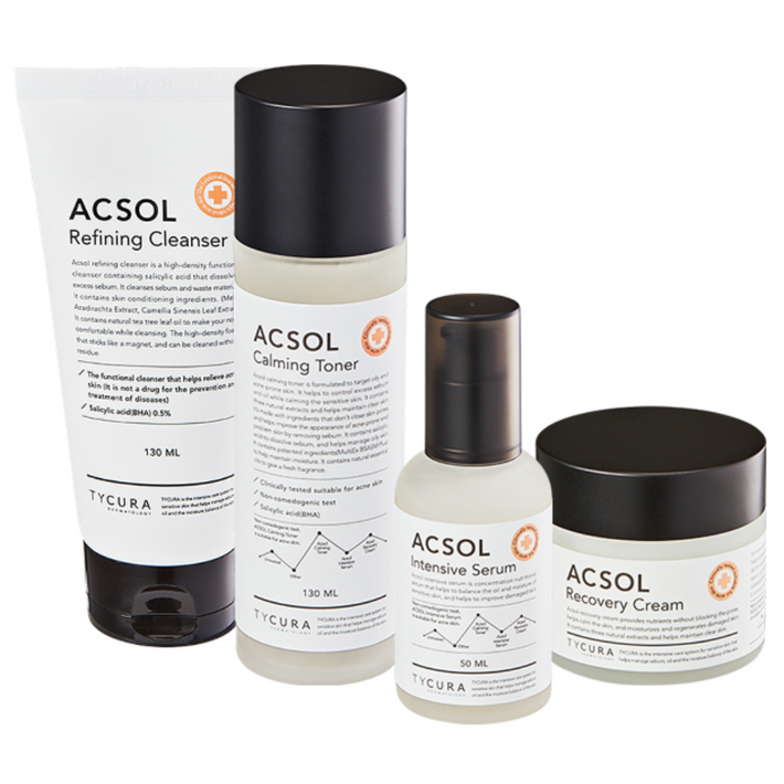 아크솔 4종 솔루션(청소년, 성인 여드름화장품, 좁쌀/화농성/지성피부 적합)