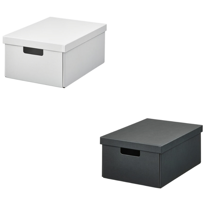 이케아 FJADERHARV 종이형 수납박스와 뚜껑 소25x35x16cm사무용품수납, 화이트