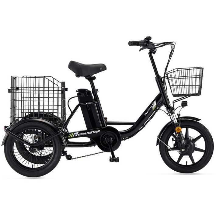 삼천리 2026 16 팬텀 E로드스타 전기자전거 세발 배달 화물운송 자전거, 블랙, 스틸