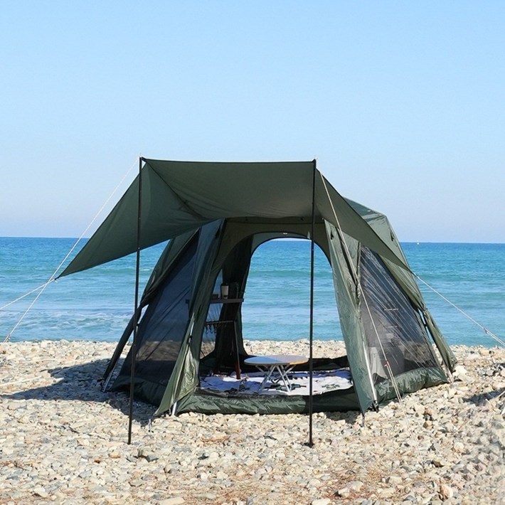 빅스페이스 원터치텐트 56인 특대형 다용도파우치구성, 딥카키