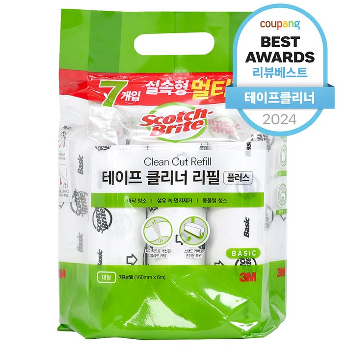 스카치브라이트 실속형 멀티팩 테이프 클리너 리필 7p, 1개