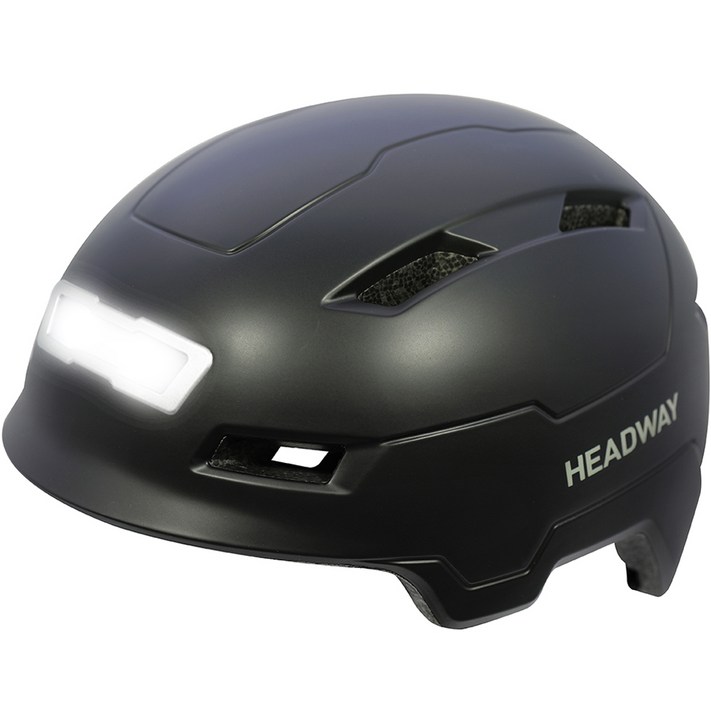 헤드웨이 전후방 LED 라이트 전기스쿠터 자전거 전동킥보드 헬멧 E3-10L, 무광 블랙