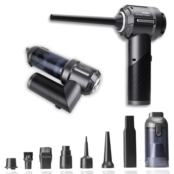 베노아 터보픽스 15000PA 에어건 3단 무선 차량용청소기, 그레이, VC3500