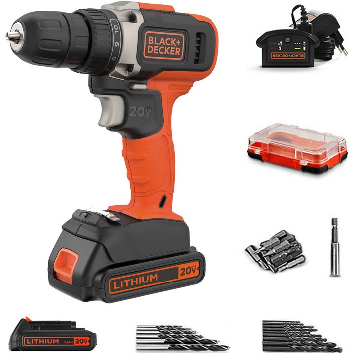 블랙앤데커 20V MAX 충전드릴 세트 EBCD703, 본품  배터리1개, 1세트