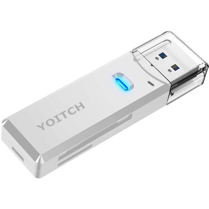 요이치 USB 3.0 SD카드 리더기, YG-CR300, 화이트 - 쇼핑앤샵