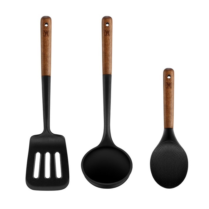 바겐슈타이거 플렉시벨 플래티넘 실리콘 블랙 3종, 뒤집개  국자  주걱, 1세트