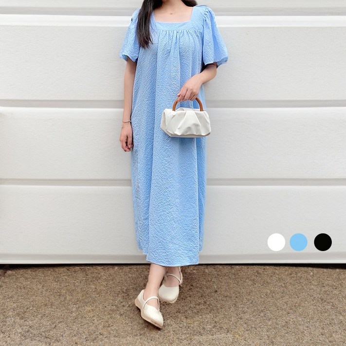 데일리로드 여름 반팔 오버핏 시어서커 롱원피스 프리사이즈 데일리로드 여름 반팔 오버핏 시어서커 롱원피스 프리사이즈