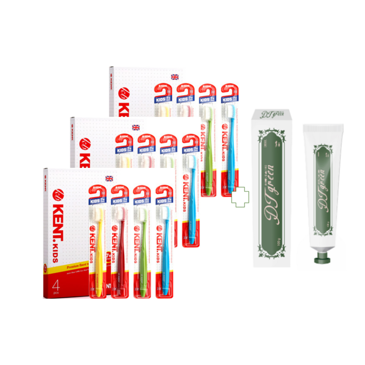 켄트키즈칫솔 어린이칫솔, 4색, 3세트, 4개입 켄트키즈칫솔 어린이칫솔, 4색, 3세트, 4개입