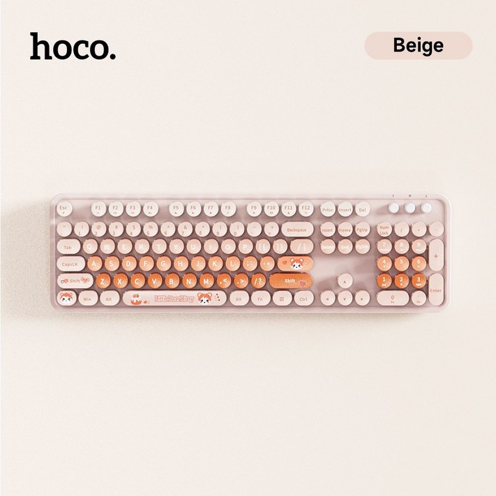 hoco. 유선 키보드 LED 저소음 사무용 키보드 게이밍 유선 일반형 키보드 K9, 베이지