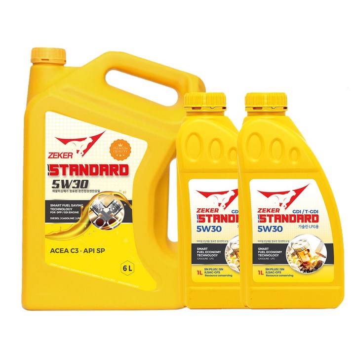 제커 스탠다드 GDI 5W30 GDI 가솔린 LPG SP SN 합성엔진오일 68L, 6L, 1개 제커 스탠다드 GDI 5W30 GDI 가솔린 LPG SP SN 합성엔진오일 68L, 6L, 1개