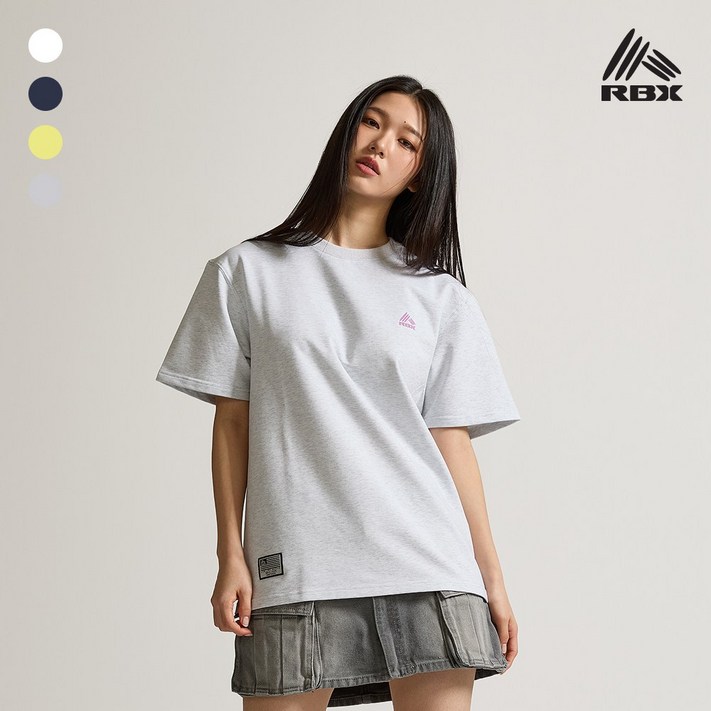 RBX 남녀공용 오버핏 그래픽 티셔츠 트레이닝 반팔티