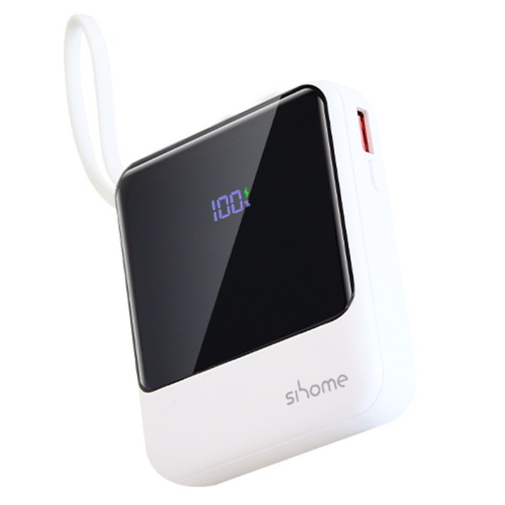 시홈 22.5W 고속충전 미니 보조배터리 10000mAh, 화이트, SHFB1Y