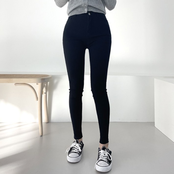 쏘옷 여성용 편해요 꿀스판 블랙 스키니 팬츠 S3XL