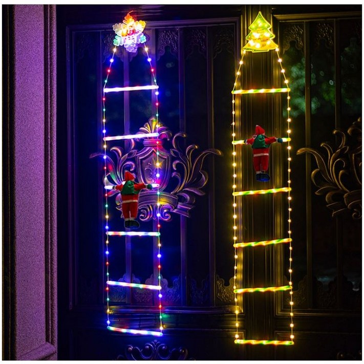 산타 사다리 크리스 마스 산타 장식 led 조명 usb타입, 1개, 따듯한 주항3M 눈꽃송이