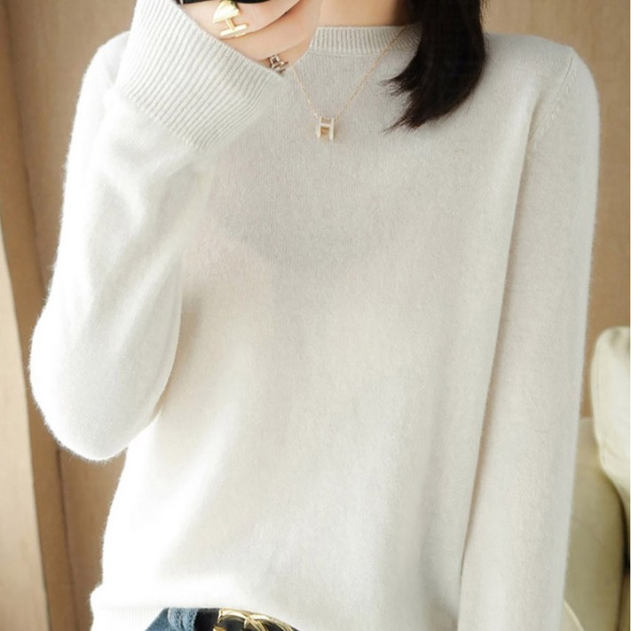 데일리쮸 여성 베이직 라운드넥 긴팔 니트티