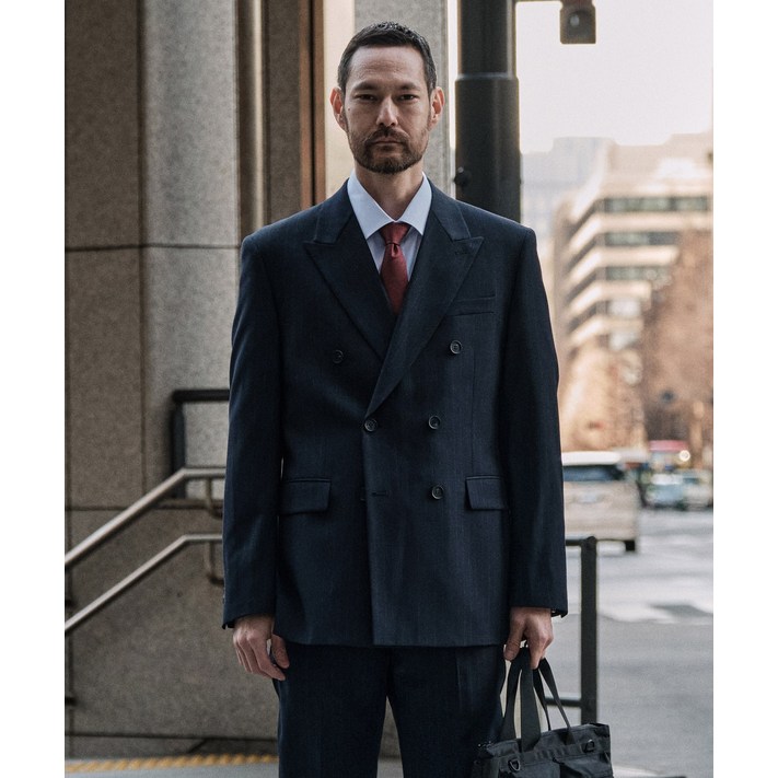 STCO 남성 WOOL 50 컴포트 더블브레스티드 수트 클래식핏 네이비