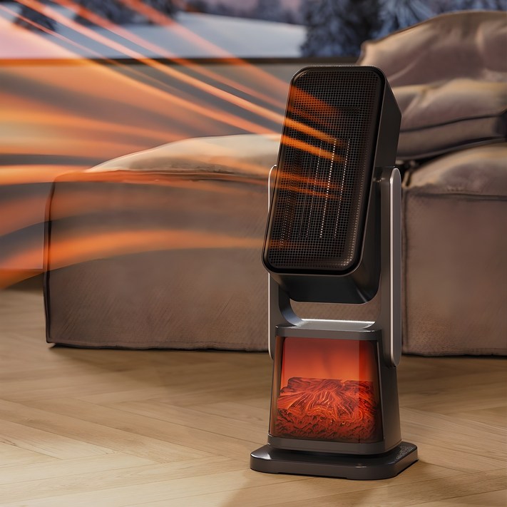 파세코 불멍 온풍기 전기히터 3D입체회전 PTC 난로 팬히터