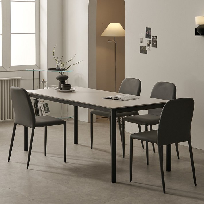 로프트 6인용 테이블 포세린 세라믹 식탁세트 1800 체어형