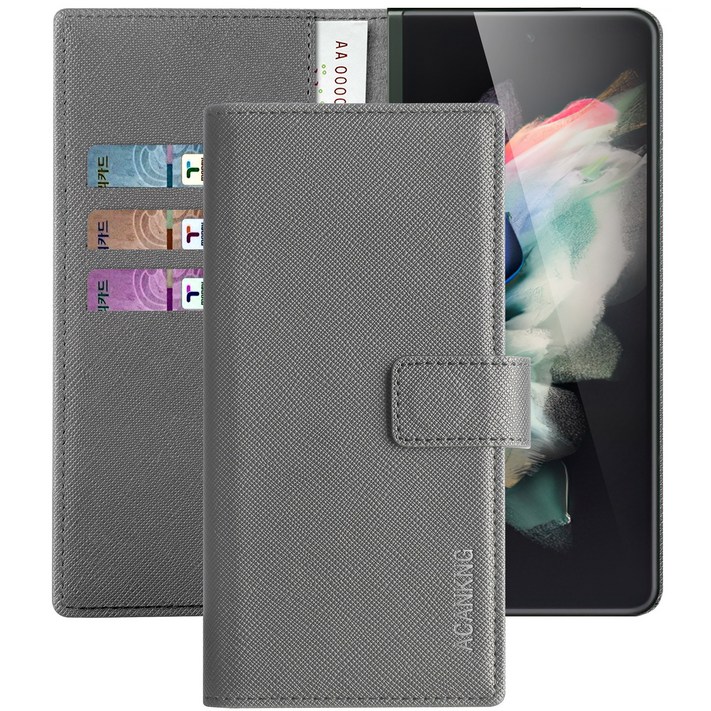 아칸크 삼성 갤럭시 z폴드5 5G 지갑형 가죽 카드수납 다이어리 휴대폰리 케이스 galaxy z fold 5 Leather wallet case 적용
