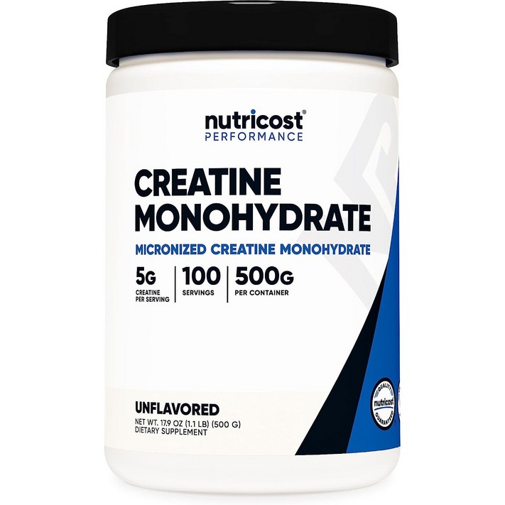 Nutricost 마이크로나이즈드 크레아틴 모노하이드레이트, 500g, 1개