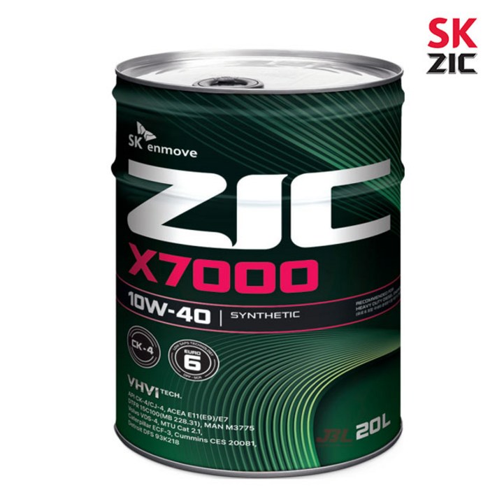 SK엔무브 지크 X7000 10W40 EURO6 20L 대형디젤, CK4, 20L, 10w40, 1개