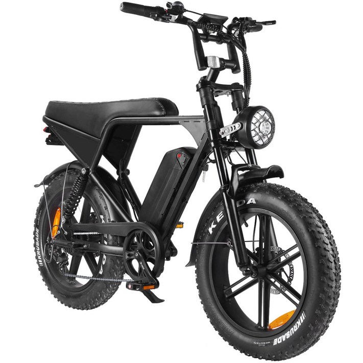 킥싸다 KSDF20 PRO 48V 듀얼쇼바 유압브레이크 일체형휠 레트로 전기 전동자전거 팻바이크 자토바이