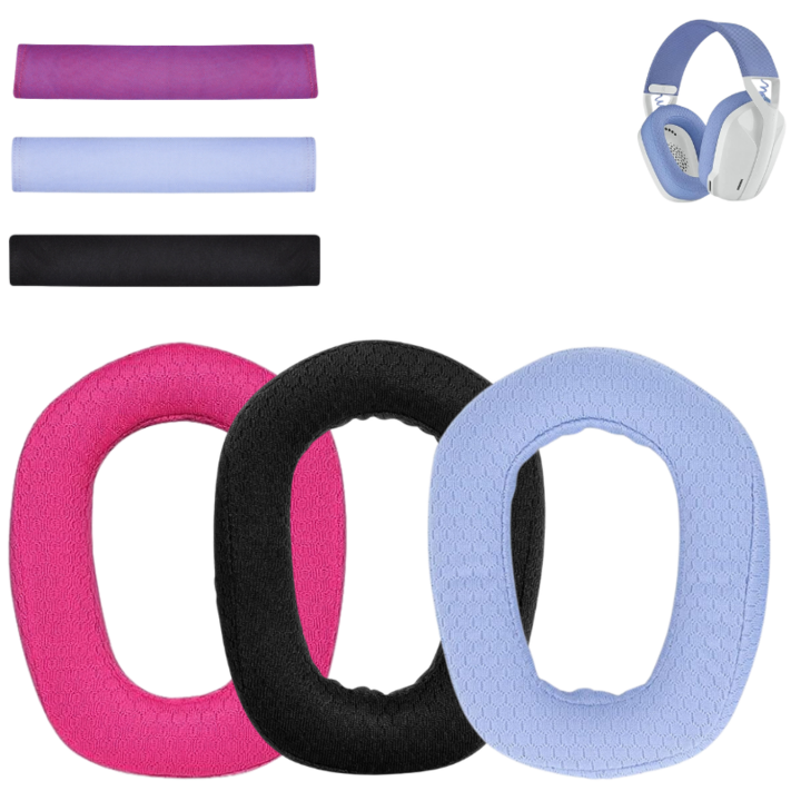 Logitech G435 G335 헤드폰용 컴포트 메시 패브릭 교체 커버, 이어 패드, 헤드폰 커버, 헤드밴드, 수리 부품, 파랑, 1개