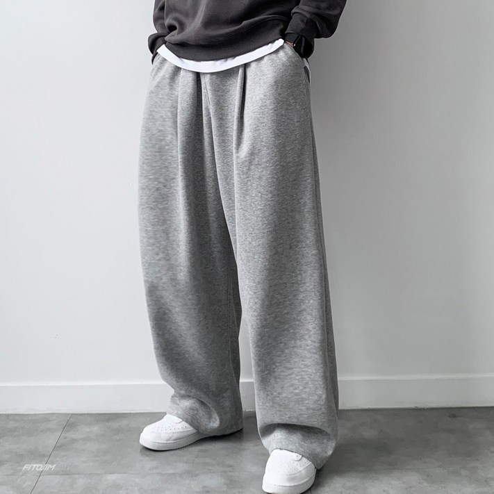 FITOJIM 남자 기모선택 원턱 와이드팬츠 벌룬 팬츠 츄리닝 트레이닝 바지