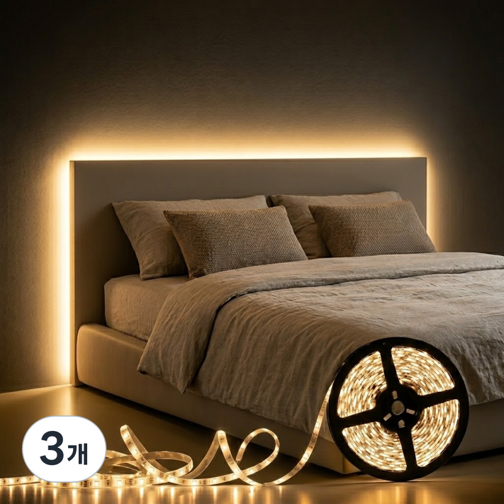 원그리드 USB LED 스트립 10m 잘라쓰는 줄조명 라인조명, 3개, 전구색