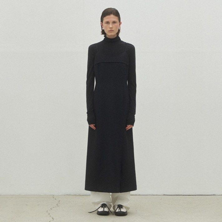 아틀리에나인 여성용 에센셜 마엘 슬릿 롱 원피스 OP6216