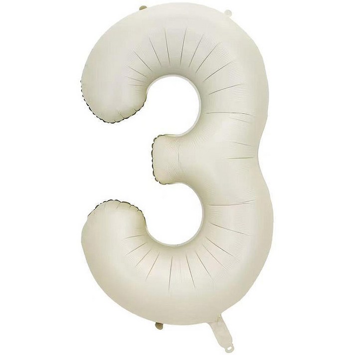팡파티 숫자 레터링 풍선 101cm 3, 화이트, 1개 팡파티 숫자 레터링 풍선 101cm 3, 화이트, 1개