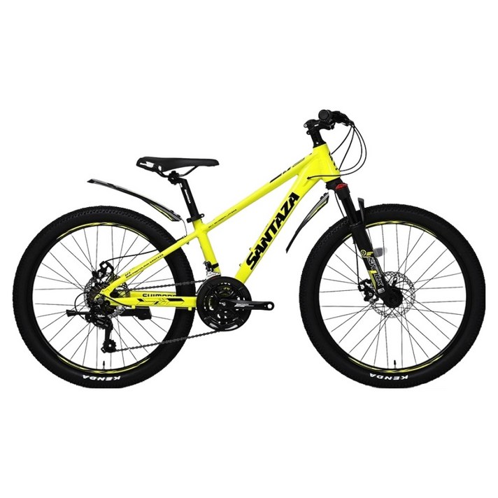 산타자 MTB자전거 앰버1.0 24 시마노 21단 기계식디스크 자전거 미조립, 1개, 180cm, 네온