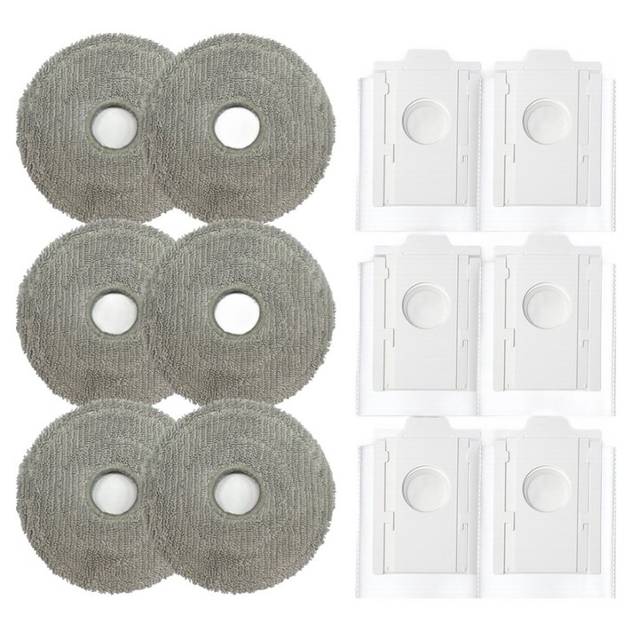 멋진공간 삼성 비스포크 Ai 스팀 제트봇 호환 먼지봉투 6p  물걸레 6p 소모품 세트, 단일상품, 1세트